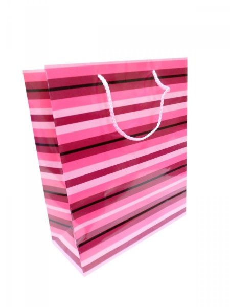 Ozdobne opakowanie, torebka na prezent 26x32 wz. Paski 02