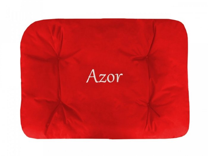 Legowisko Z IMIENIEM TWOJEGO PSA 100x60 cm - czerwony