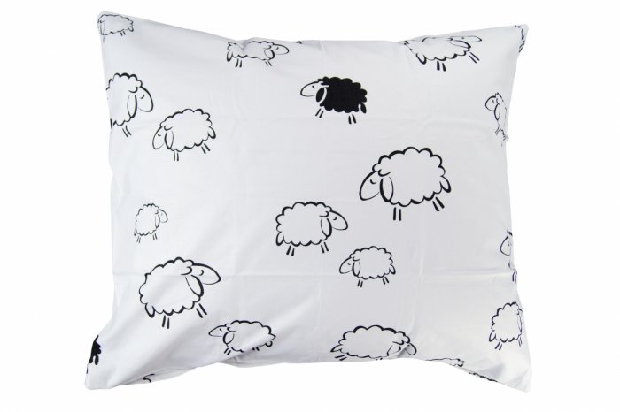 Poszewka na poduszkę BARANKI 40x60 - 100% bawełna, wz. białe