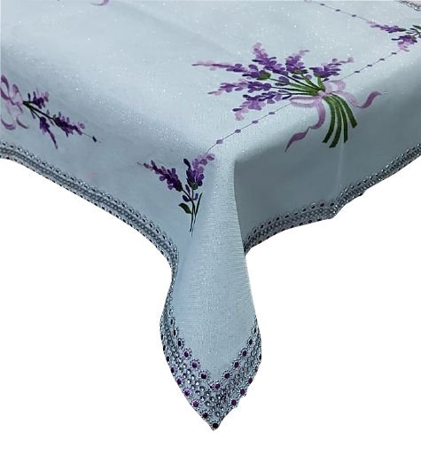 Obrus z cekinami 85x85cm wz. (302/Biały)