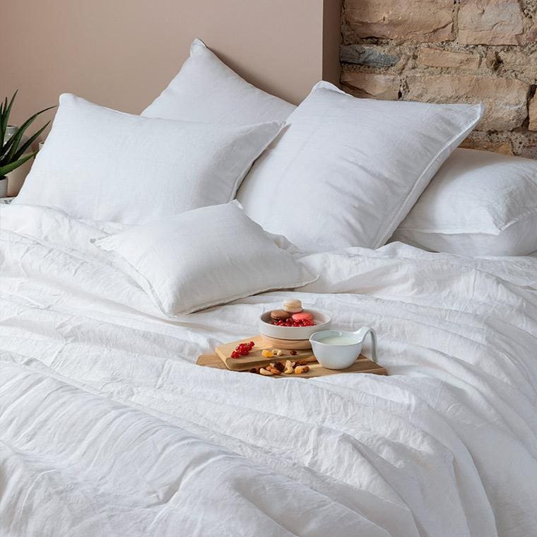poszwa SONGE bawełna/len biały - pościel