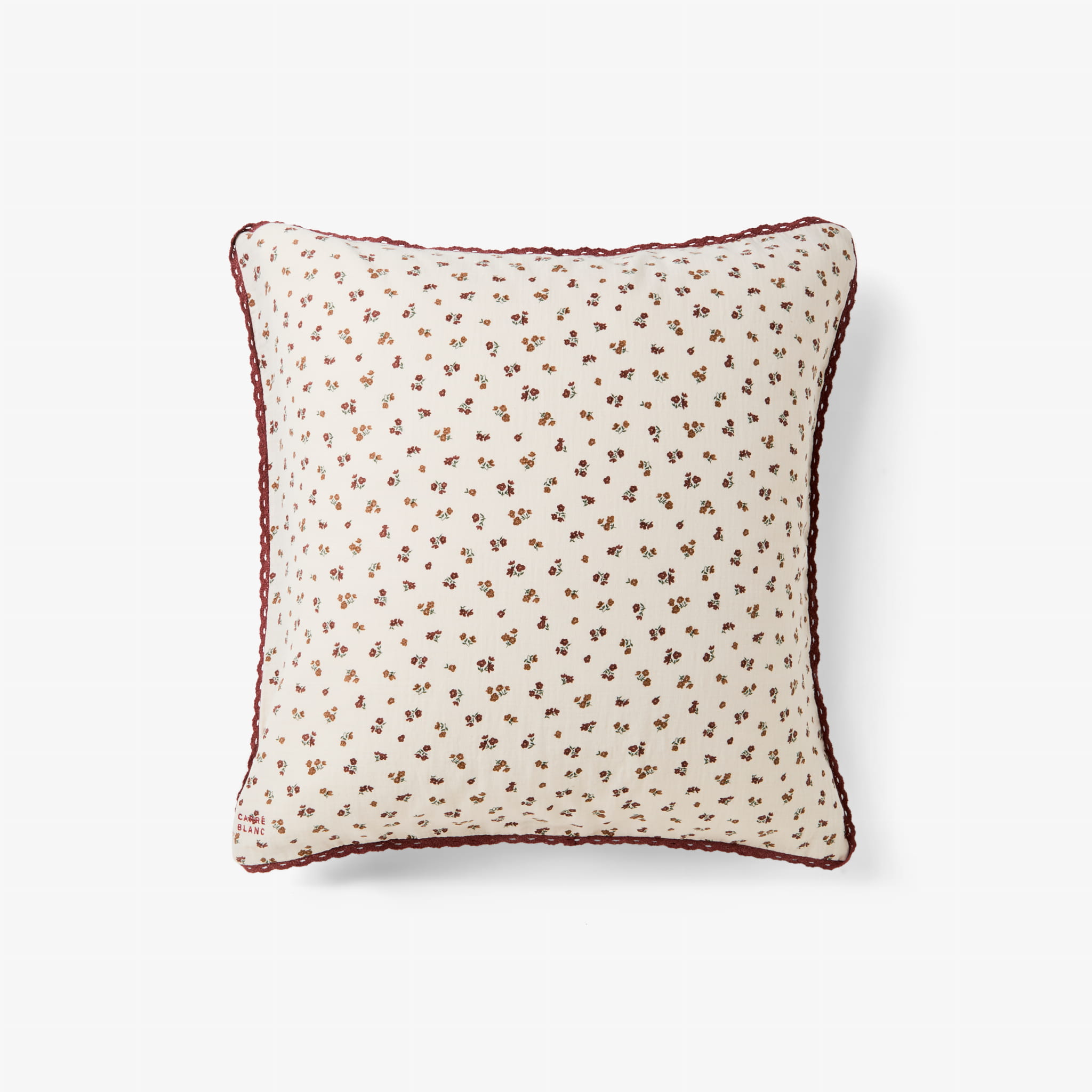 poszewka ABELIA mahoń w kwiaty bawełna muślinowa