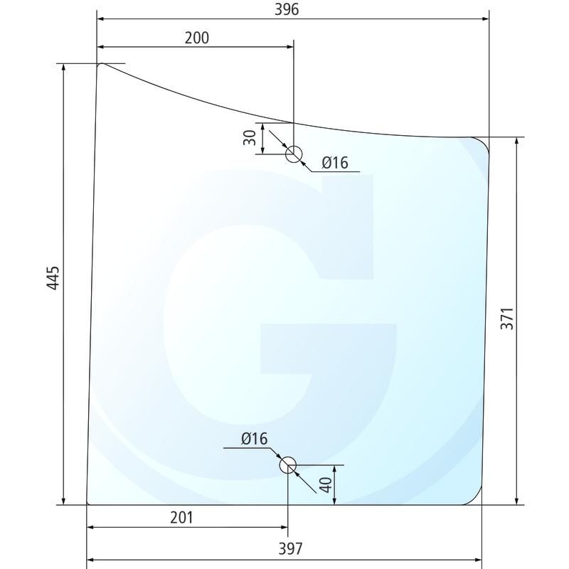 Szyba drzwi dolna, prawa i lewa John Deere 1850 2650 L57909