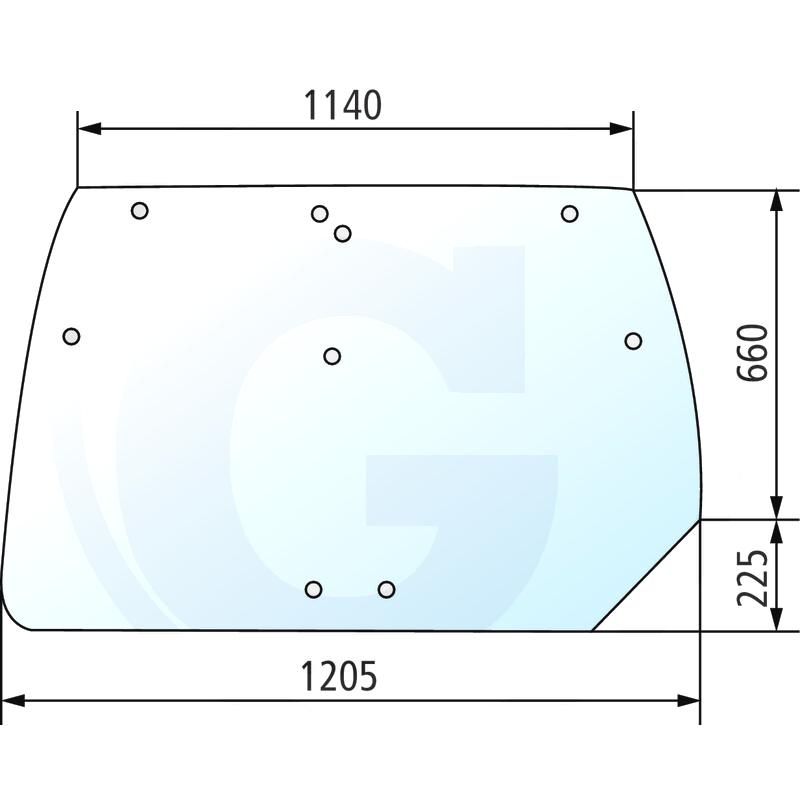 Szyba tylna ze ściętym narożnikiem, nowa wersja Deutz Agrotron 04429137