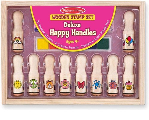 Melissa & Doug Drewniane stempelki Happy