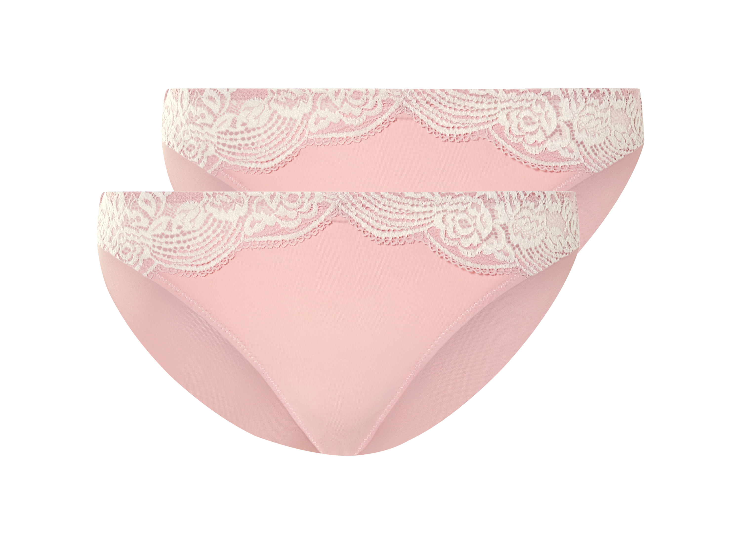 esmara Figi damskie z koronką, 2 pary Różowy, S36/38