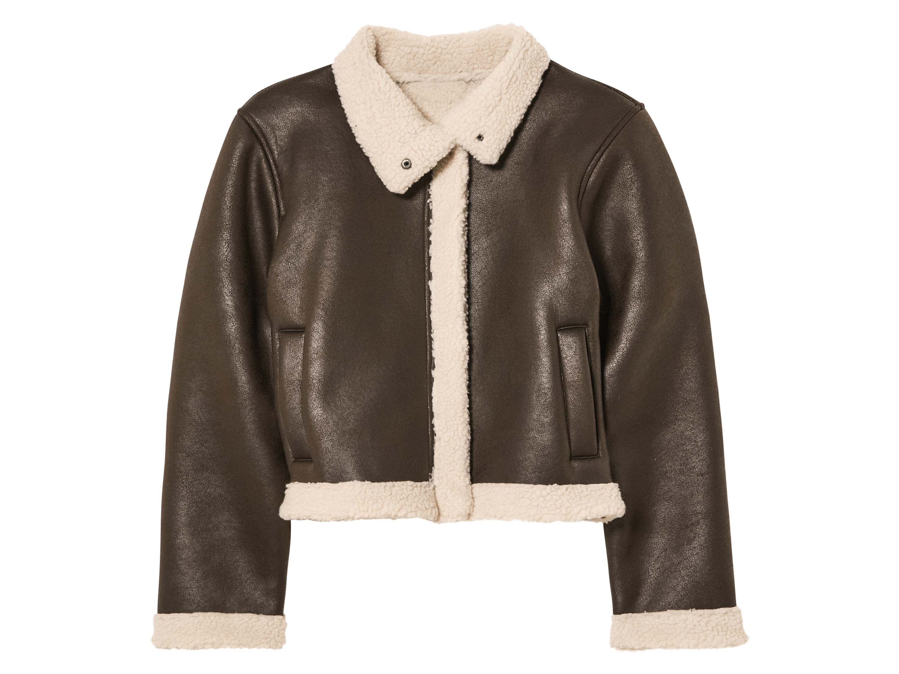 pepperts! Kurtka dziecięca w stylu ramoneski, z kożuszkiem 128, Brązowy