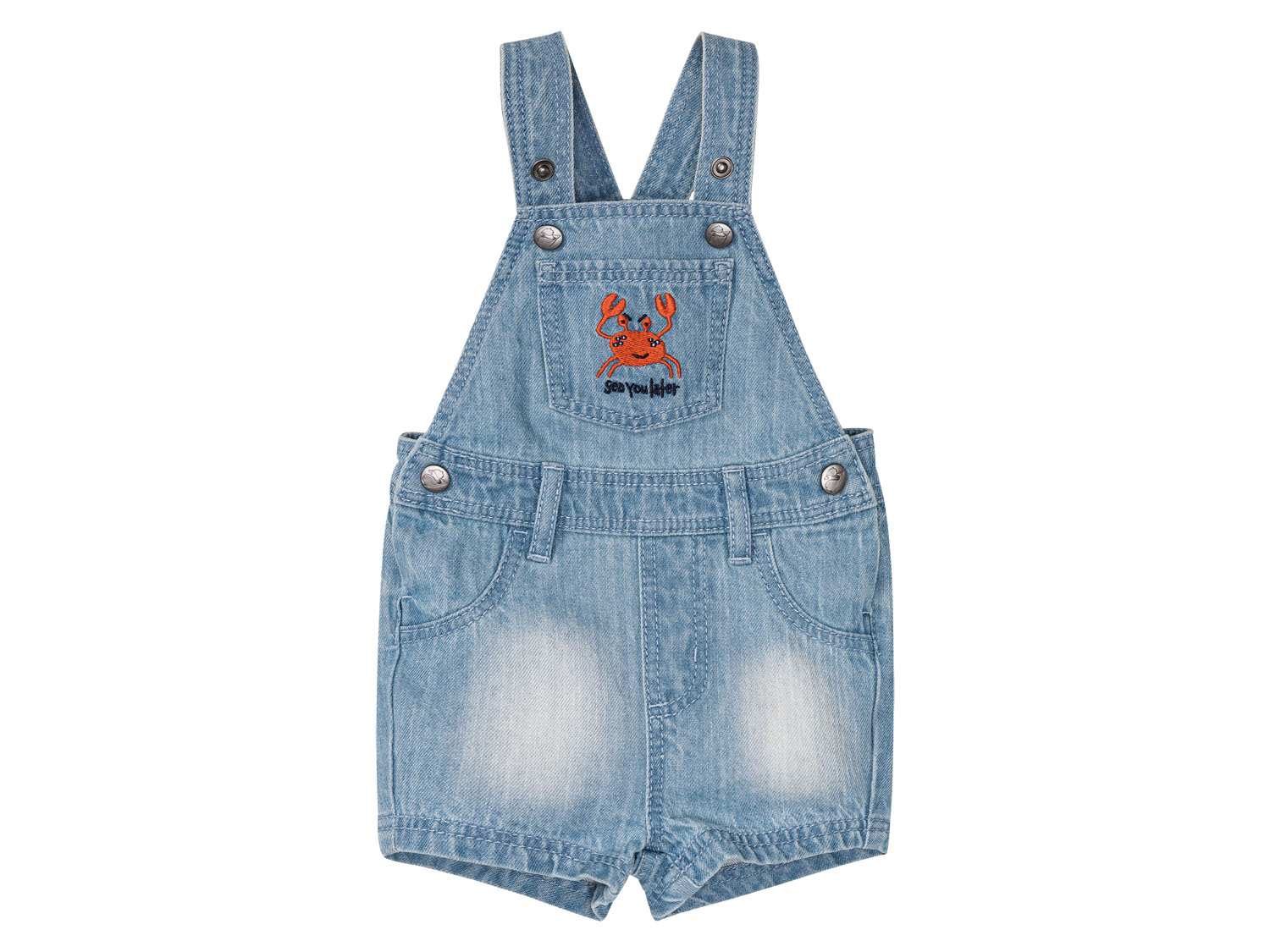 lupilu Szorty ogrodniczki niemowlęce z jeansu Jasnoniebieski, 62