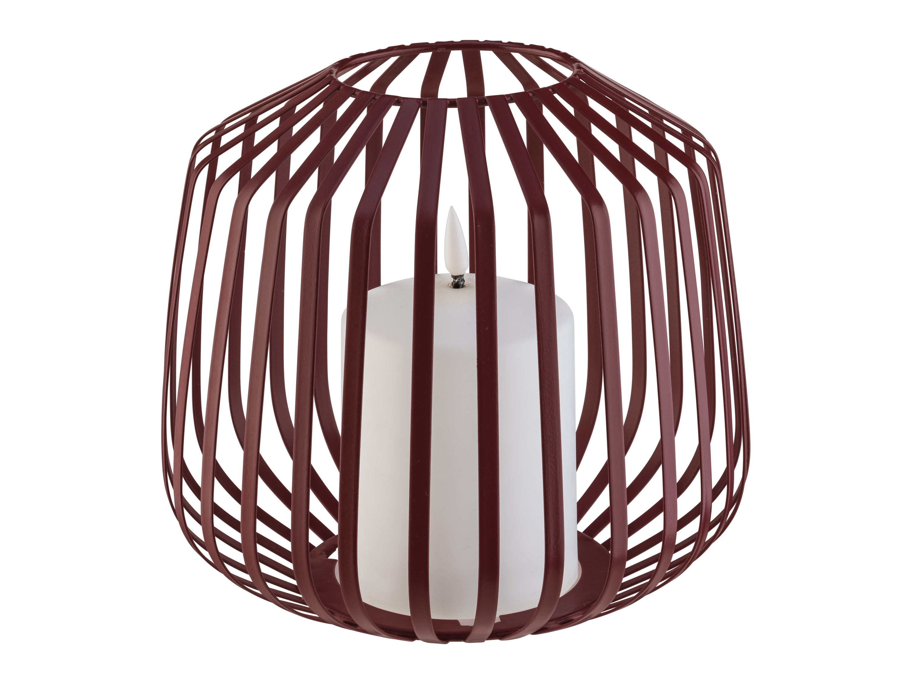 Livarno home Świeca LED w metalowym koszyku Bordowy