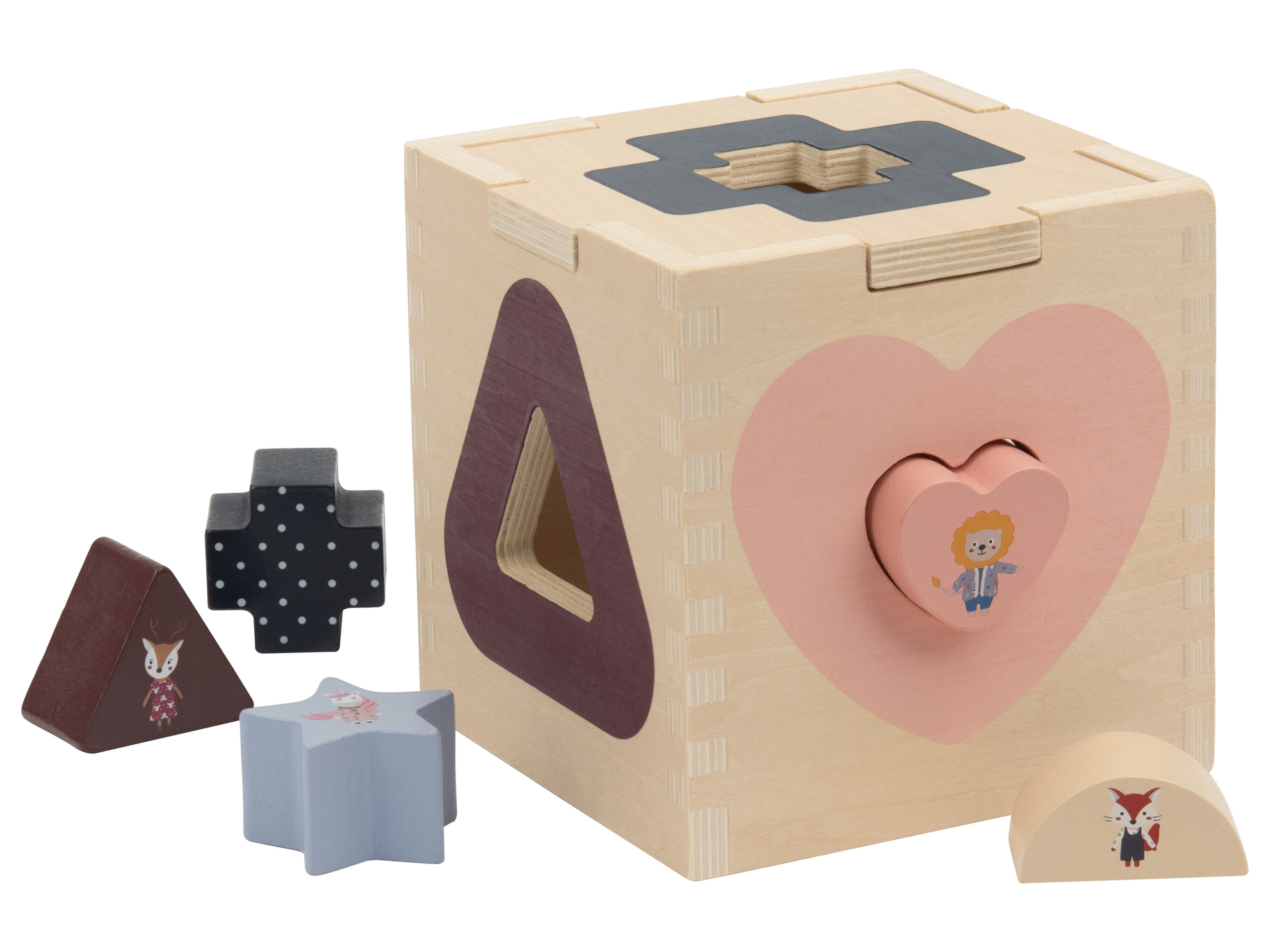 lupilu Drewniany pociąg / Przebijanka / Sorter kształtów Sorter