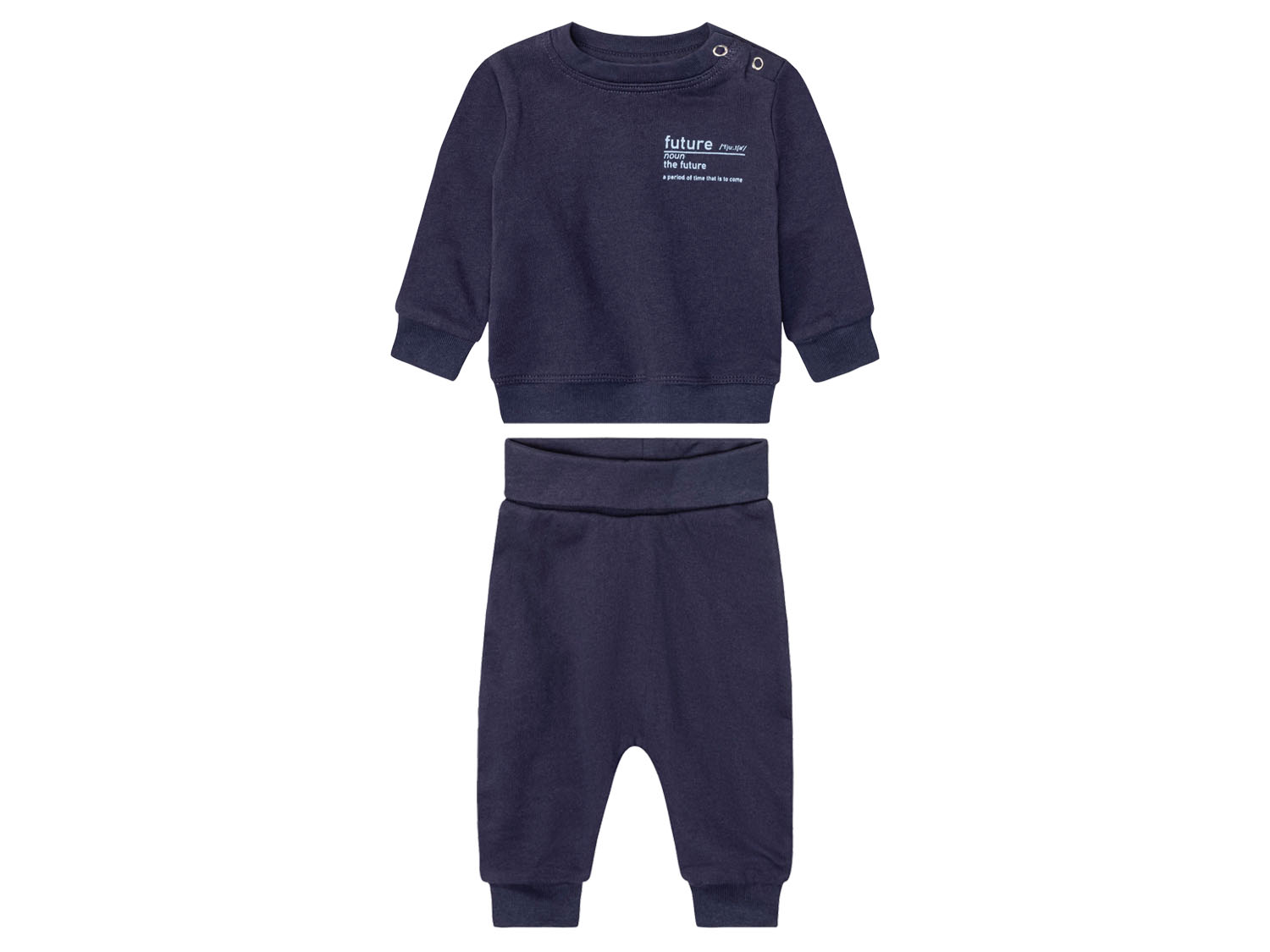 lupilu Dres niemowlęcy z bawełną bluzka + spodnie 62/68, Granatowy