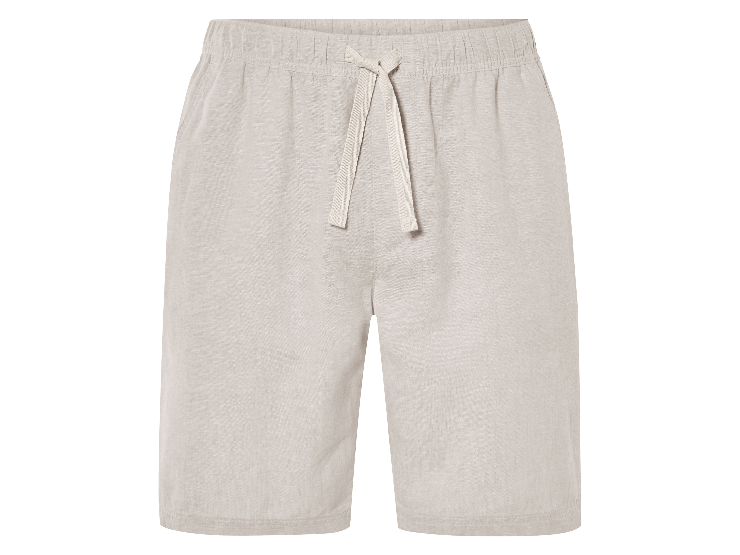 Livergy Bermudy męskie z lnem i bawełną Beżowy, XXL 60/62