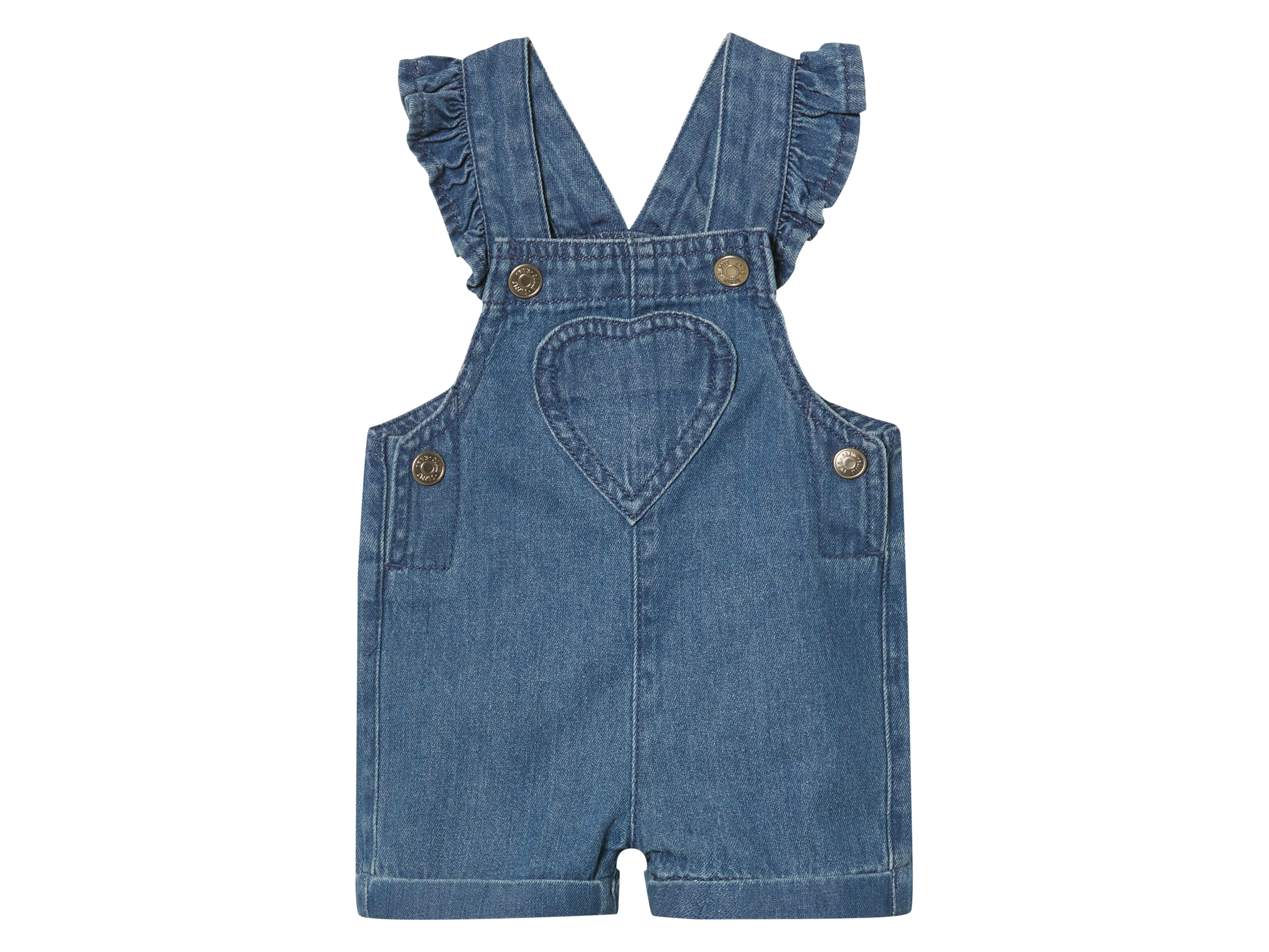 lupilu Spodnie ogrodniczki niemowlęce z biobawełny Niebieski, 80 cm