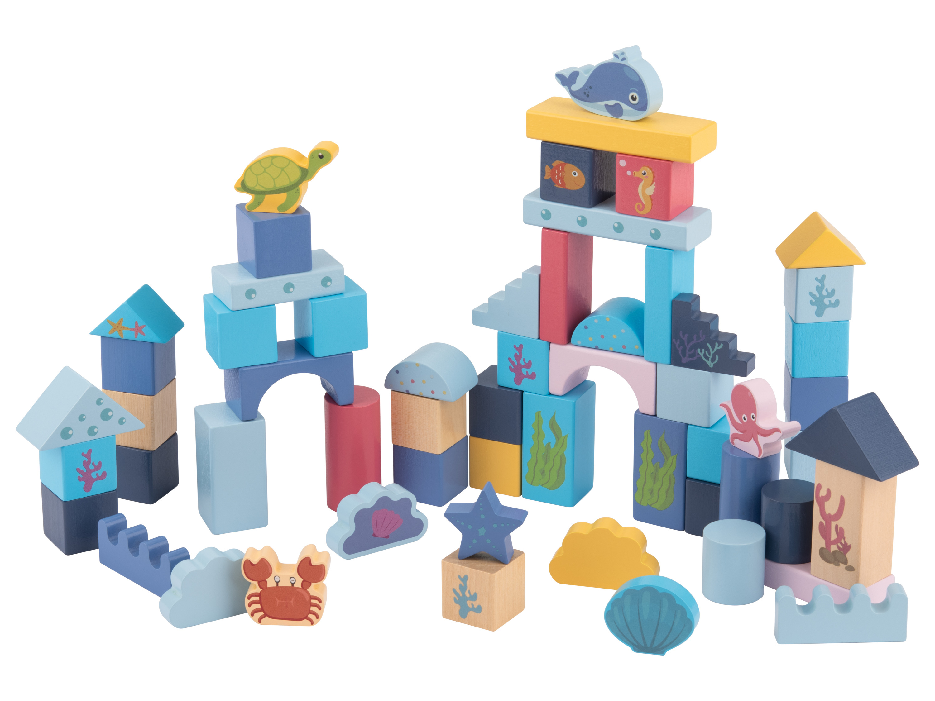 lupilu Zestaw klocków do zabawy, Miasto / Kolorowe klocki / Świat morski Podwodny świat