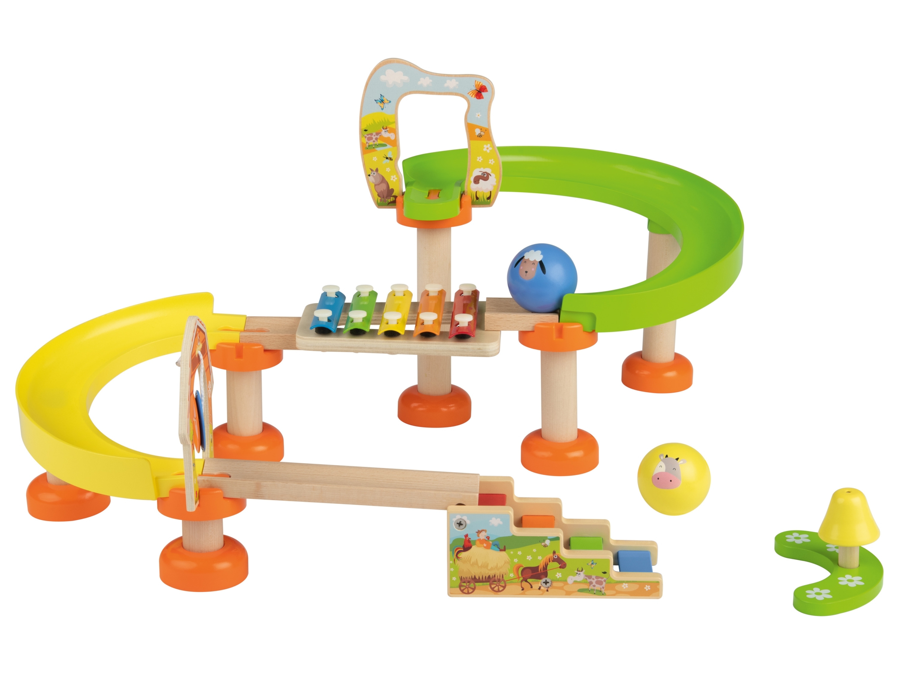 lupilu Drewniany tor kulkowy Drewniany tor kulkowy niebieski