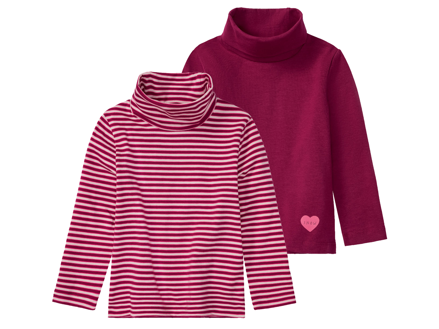 lupilu Golfy dziewczęce z bawełną, 2 sztuki 86/92, Śliwkowy/różowy/różany