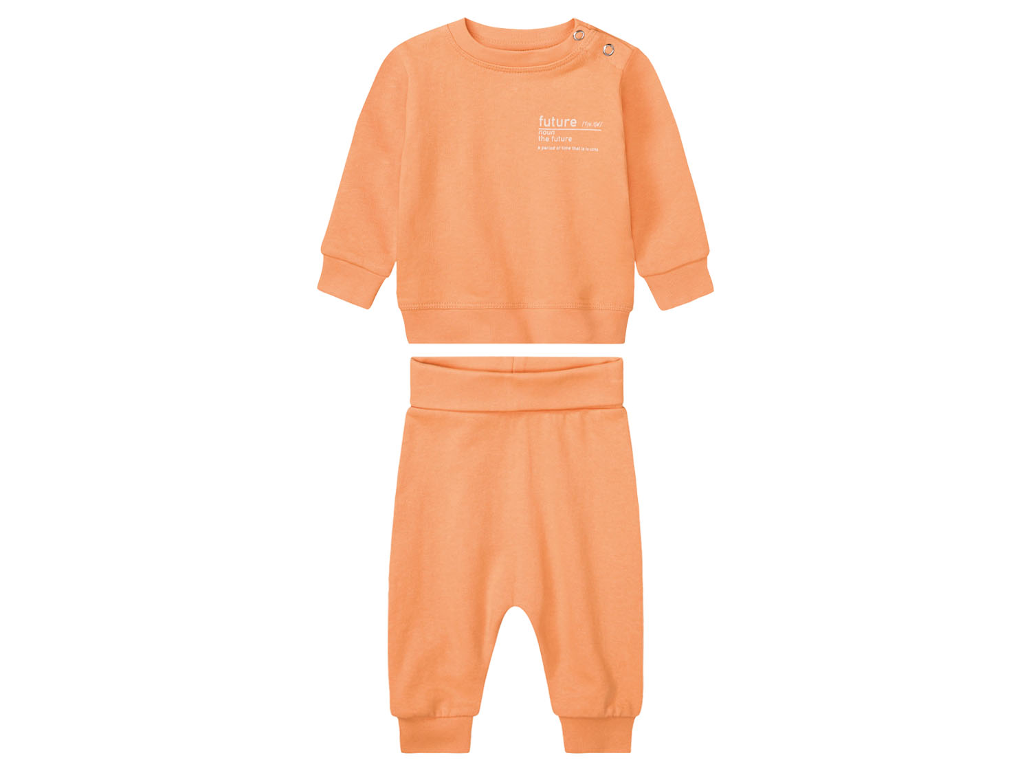 lupilu Dres niemowlęcy z bawełną bluzka + spodnie Pomarańczowy, 86/92