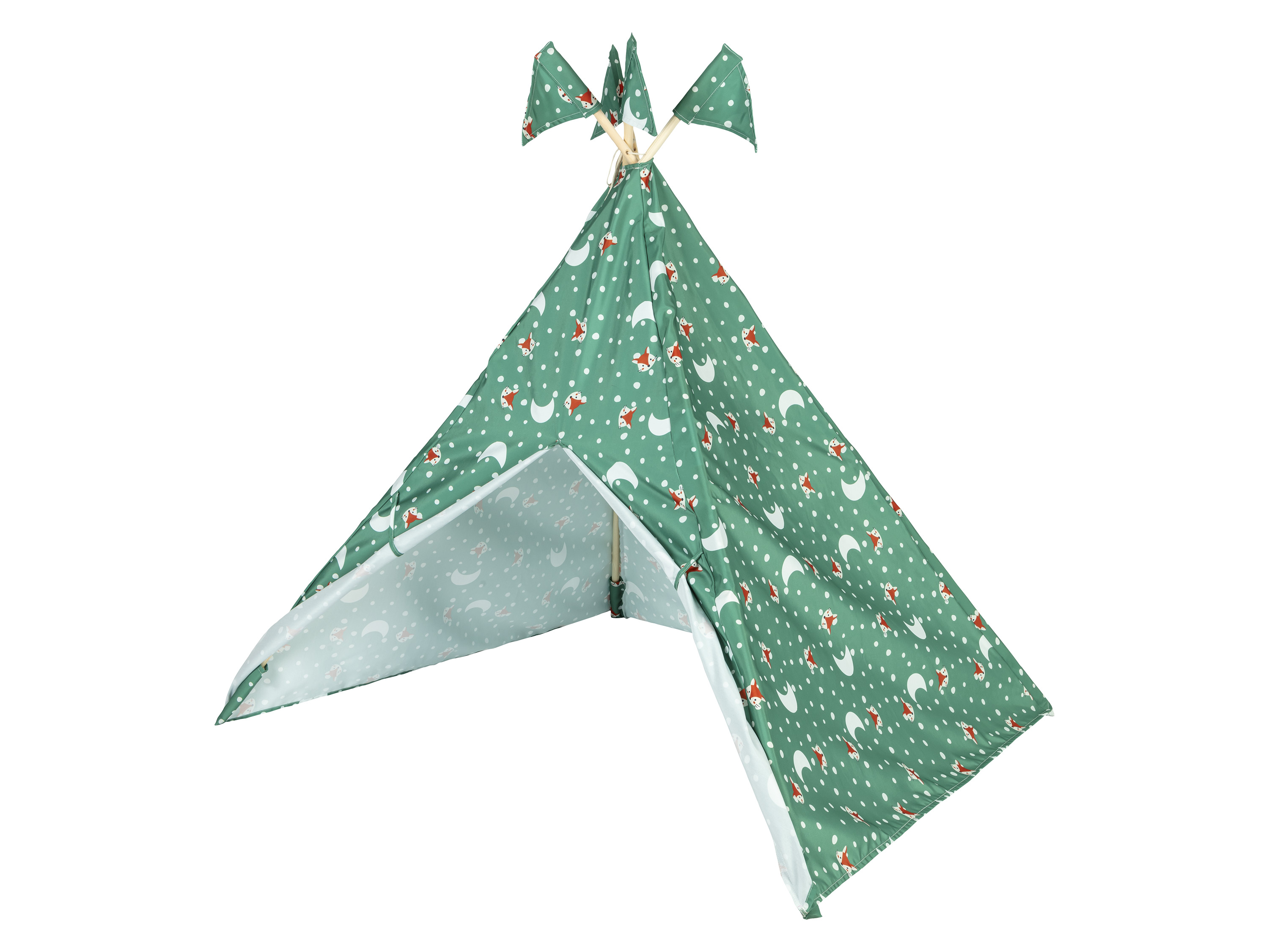 lupilu Namiot drewniany tipi, z bawełną Zielony