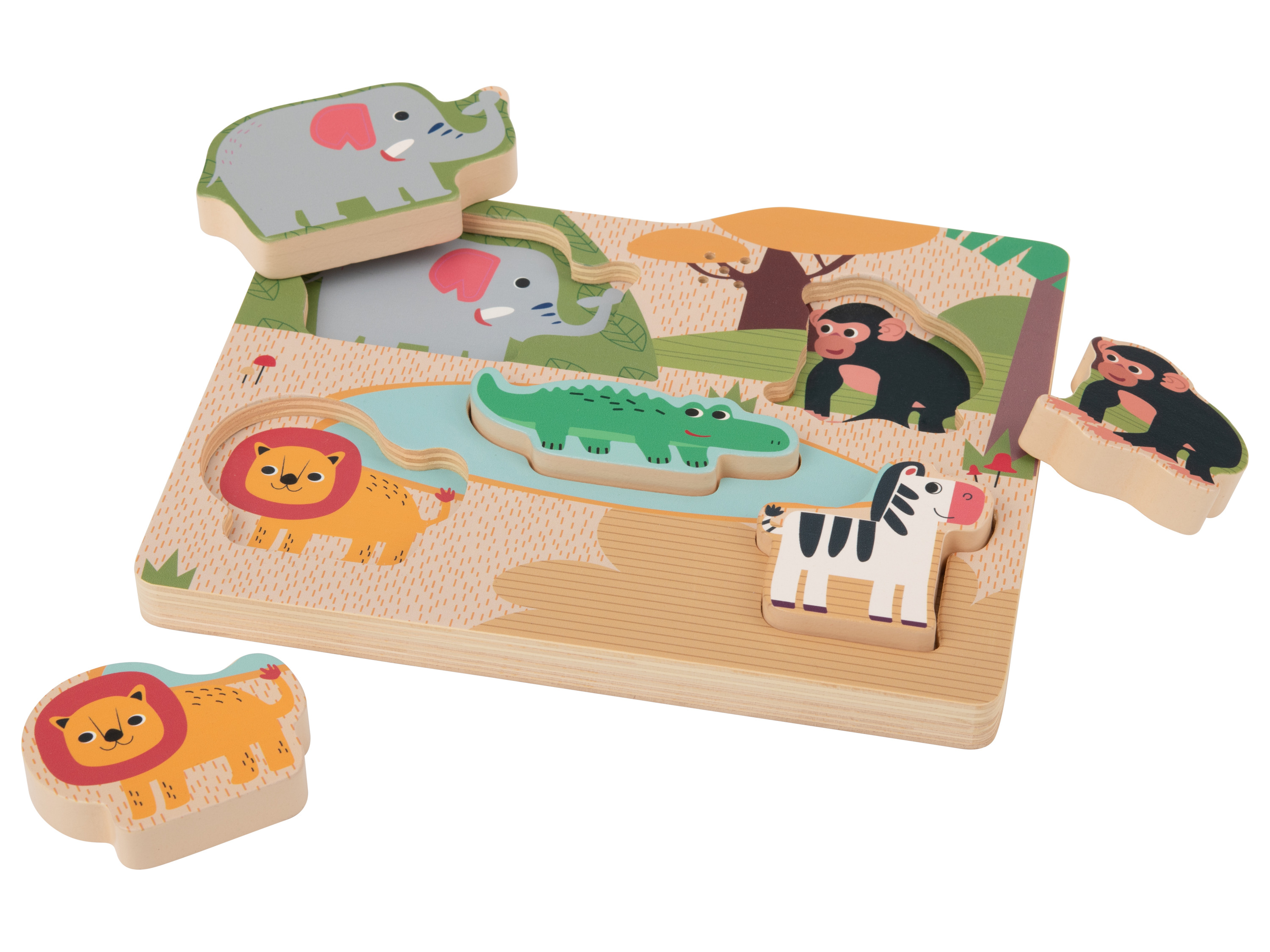 lupilu Puzzle z efektem dźwiękowym, 6 elementów Safari