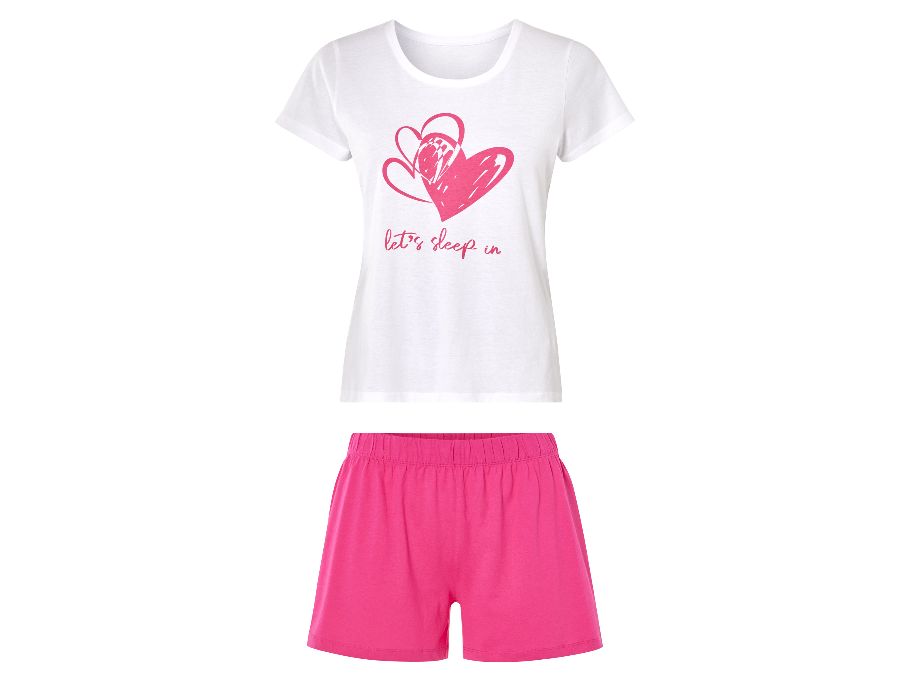 esmara Piżama damska z bawełny Biały/różowy, XS 32-34