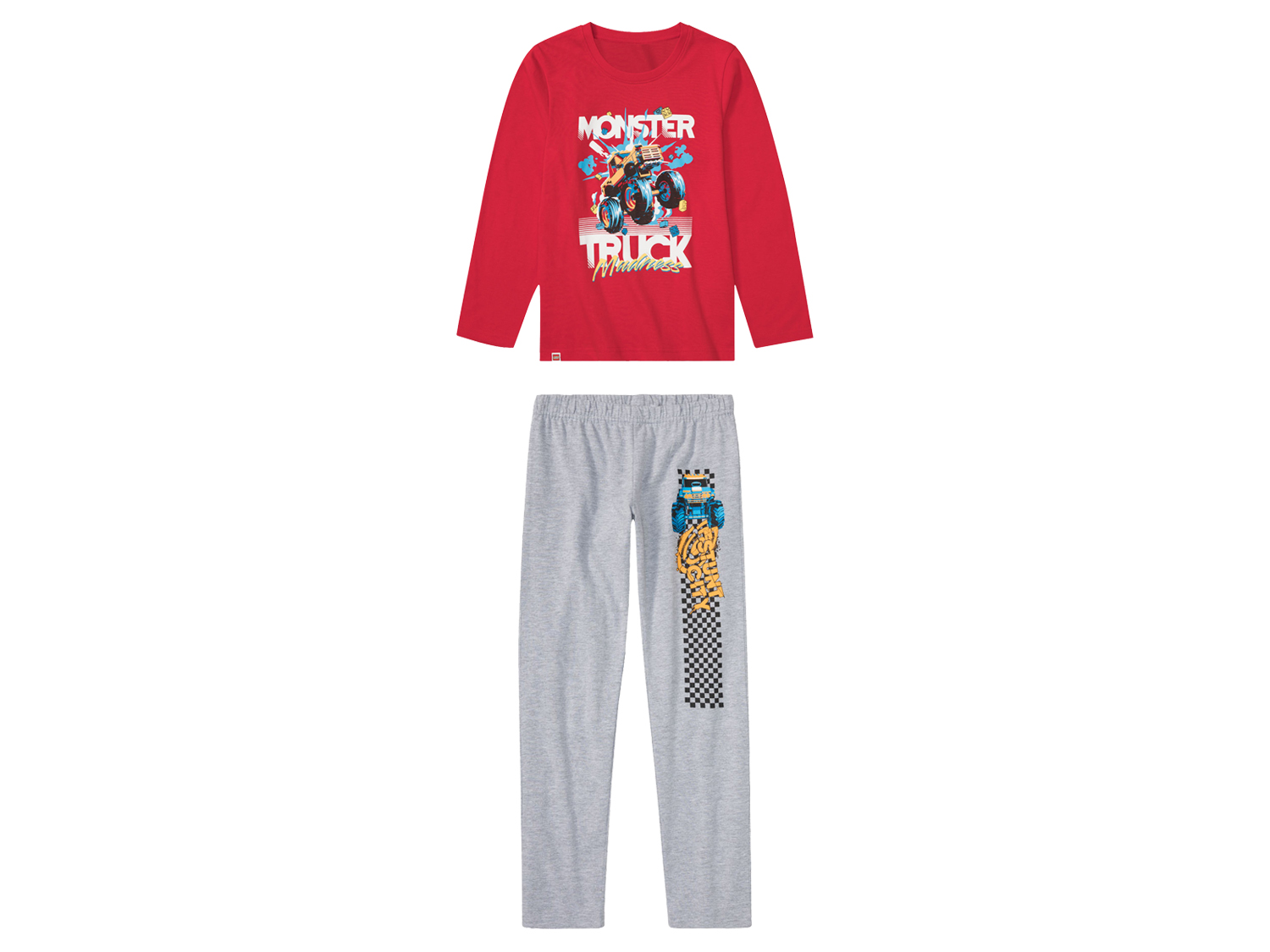 Lego Piżama chłopięca bawełniana z nadrukiem koszulka + spodnie 98/104, City czerwony/szary