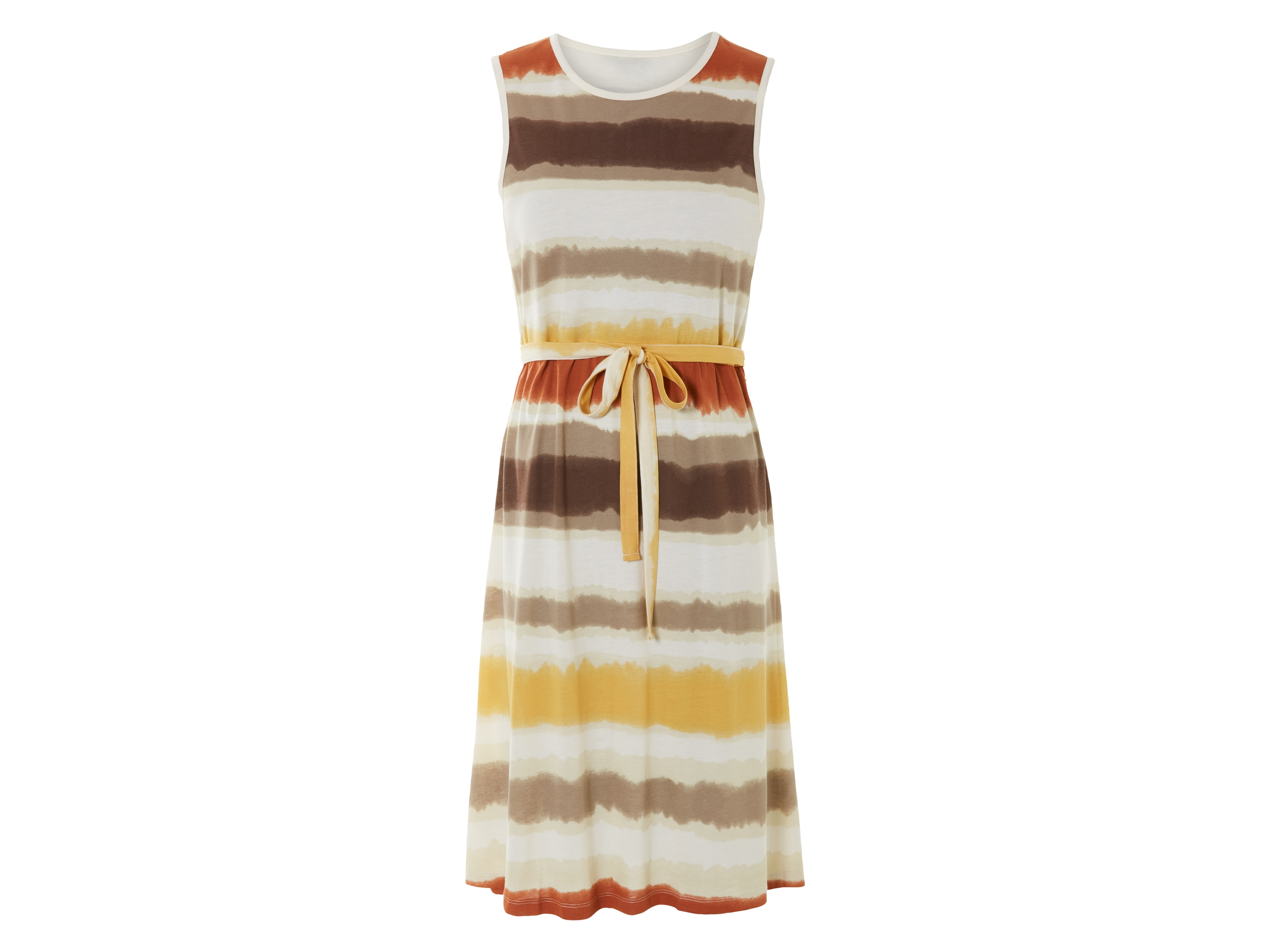 esmara Sukienka damska z bawełny i modalem W paski/ biały, L44/46