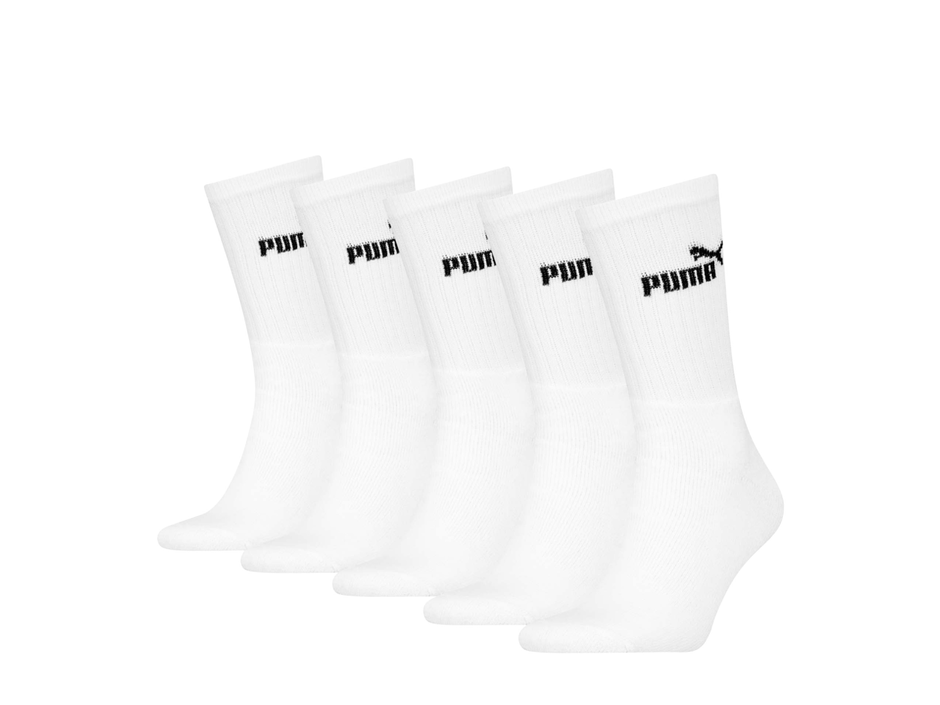 Puma Skarpetki sportowe unisex z bawełną, 5 par Biały, 39-42