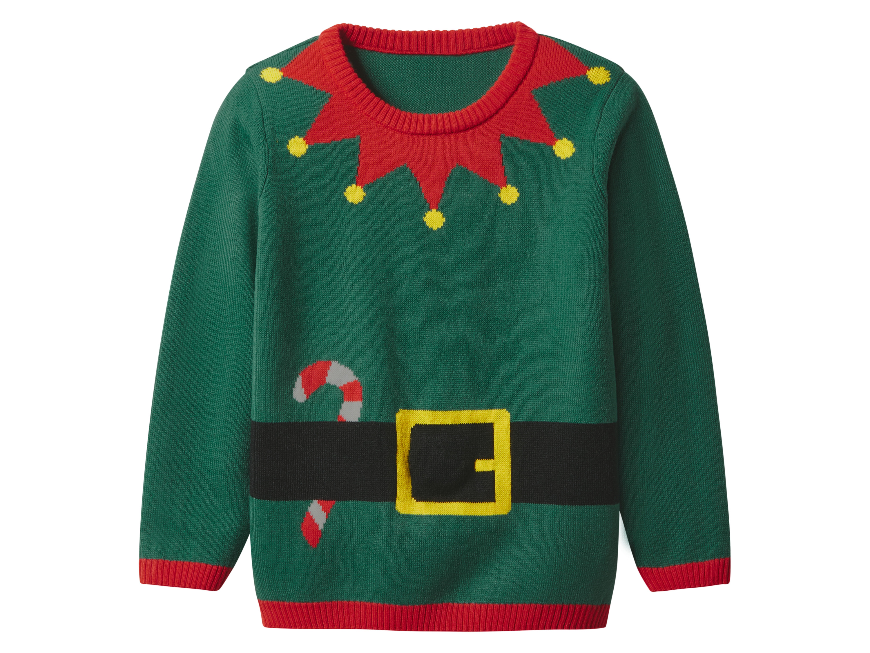 lupilu Sweter świąteczny dziecięcy premium z efektem LED Zielony, 122/128