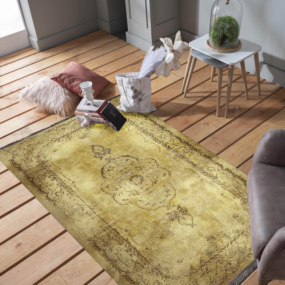 Dywan - 160 x 230 cm - Złoty - Klasyczny - Dywanopol