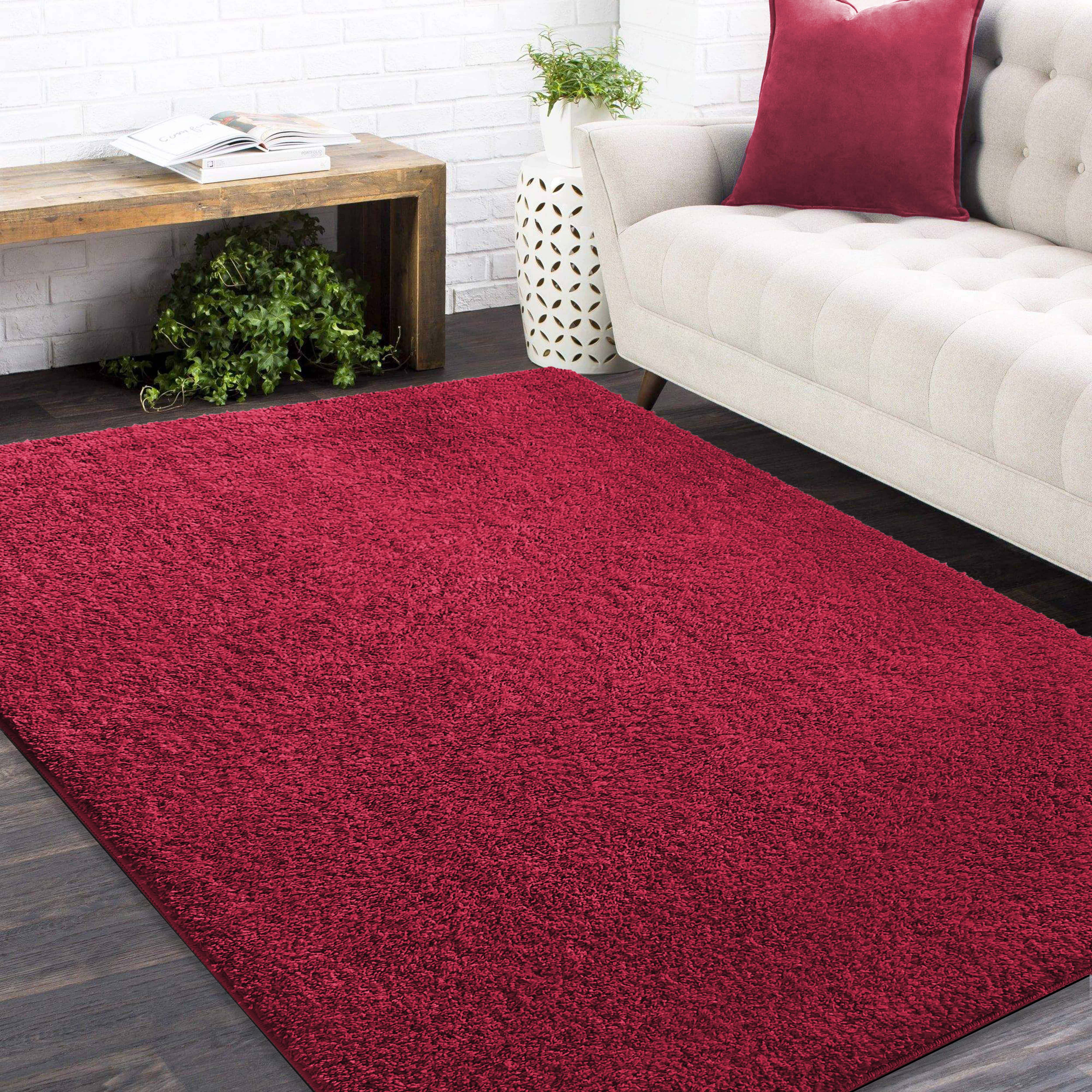 Dywan - 80 x 150 cm - Czerwony - Shaggy - Dywanopol