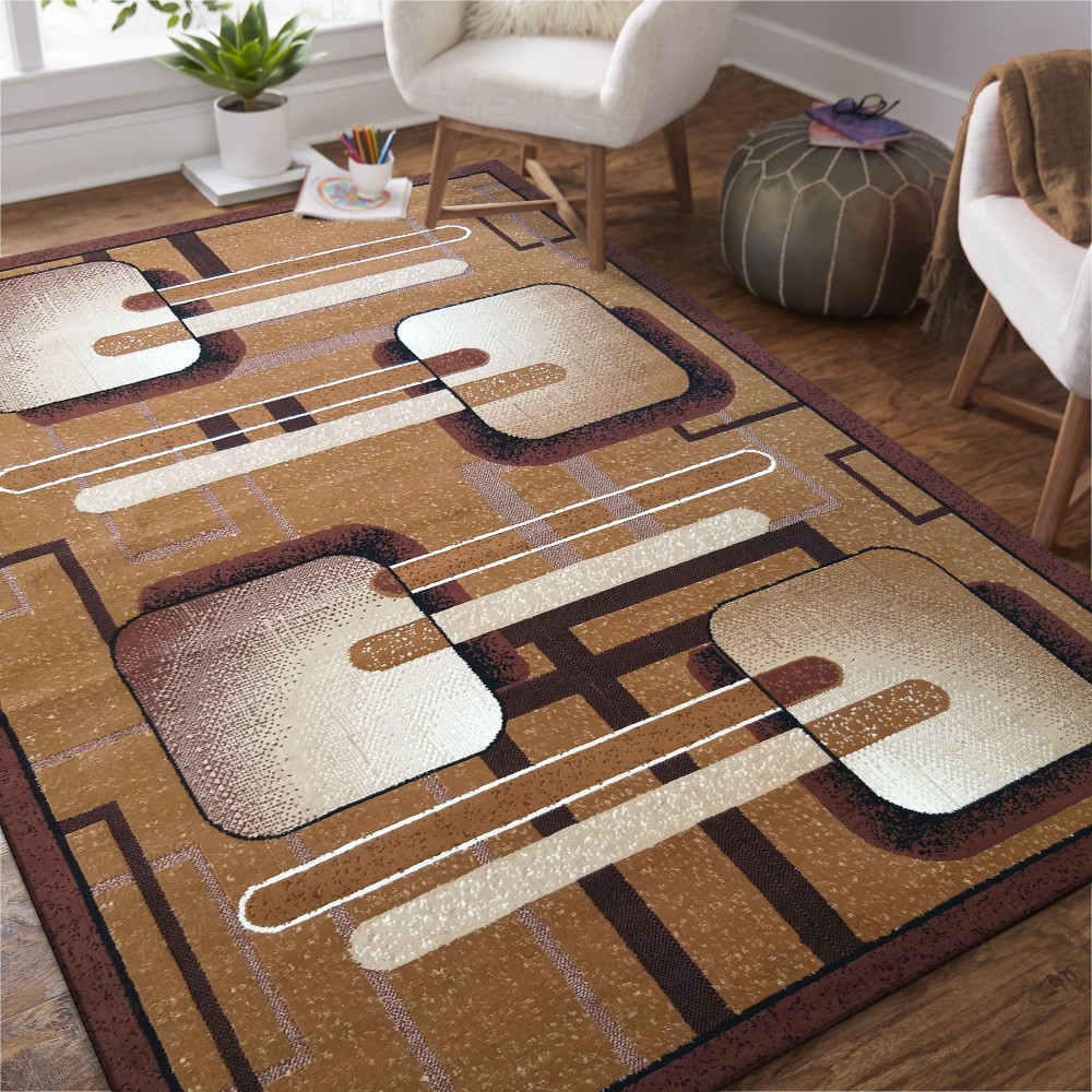 Dywan - 150 x 210 cm - Brązowy - Klasyczny - Dywanopol