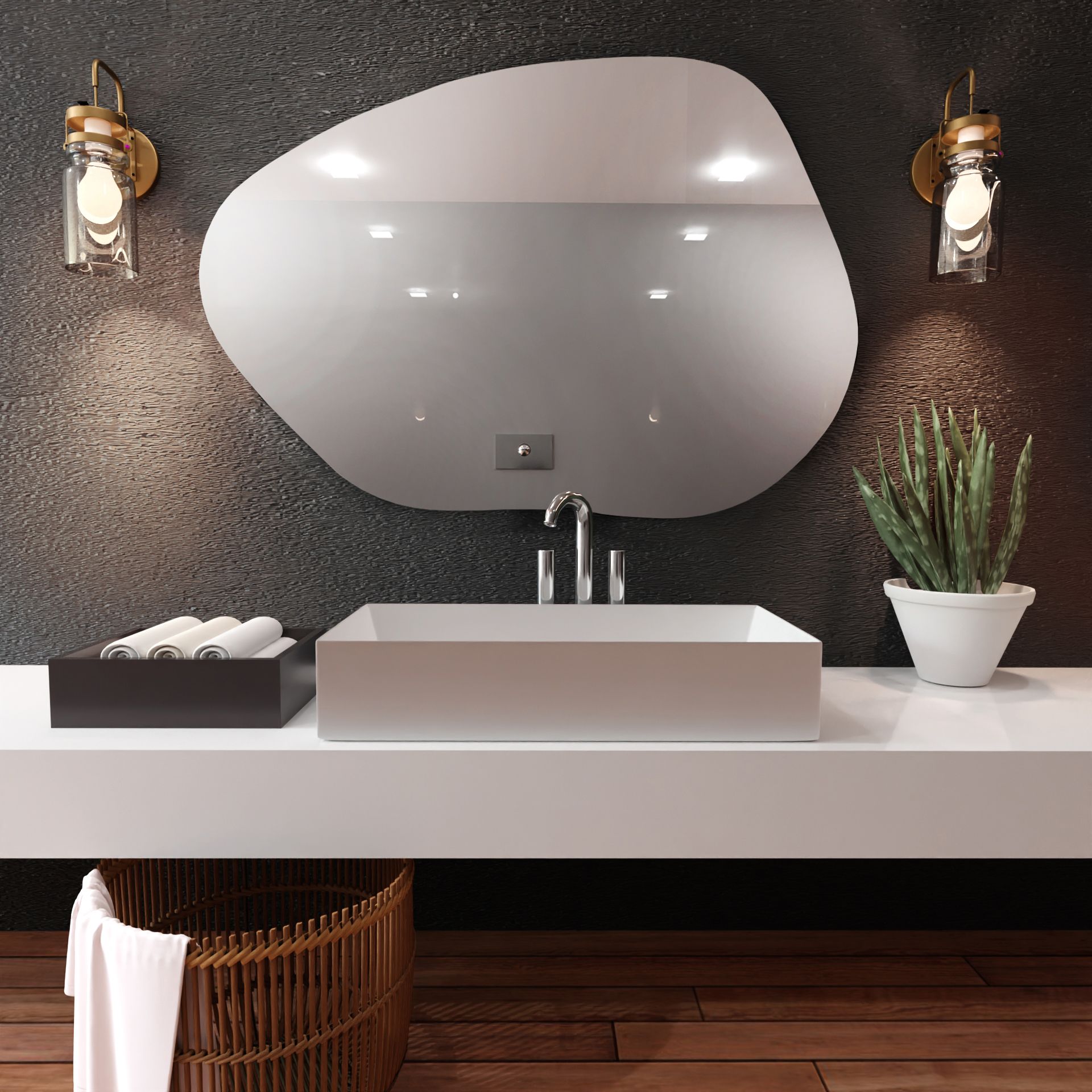 Darmowa Dostawa - Lustro 100x72 cm Baltica Design Stain I 5903003187813