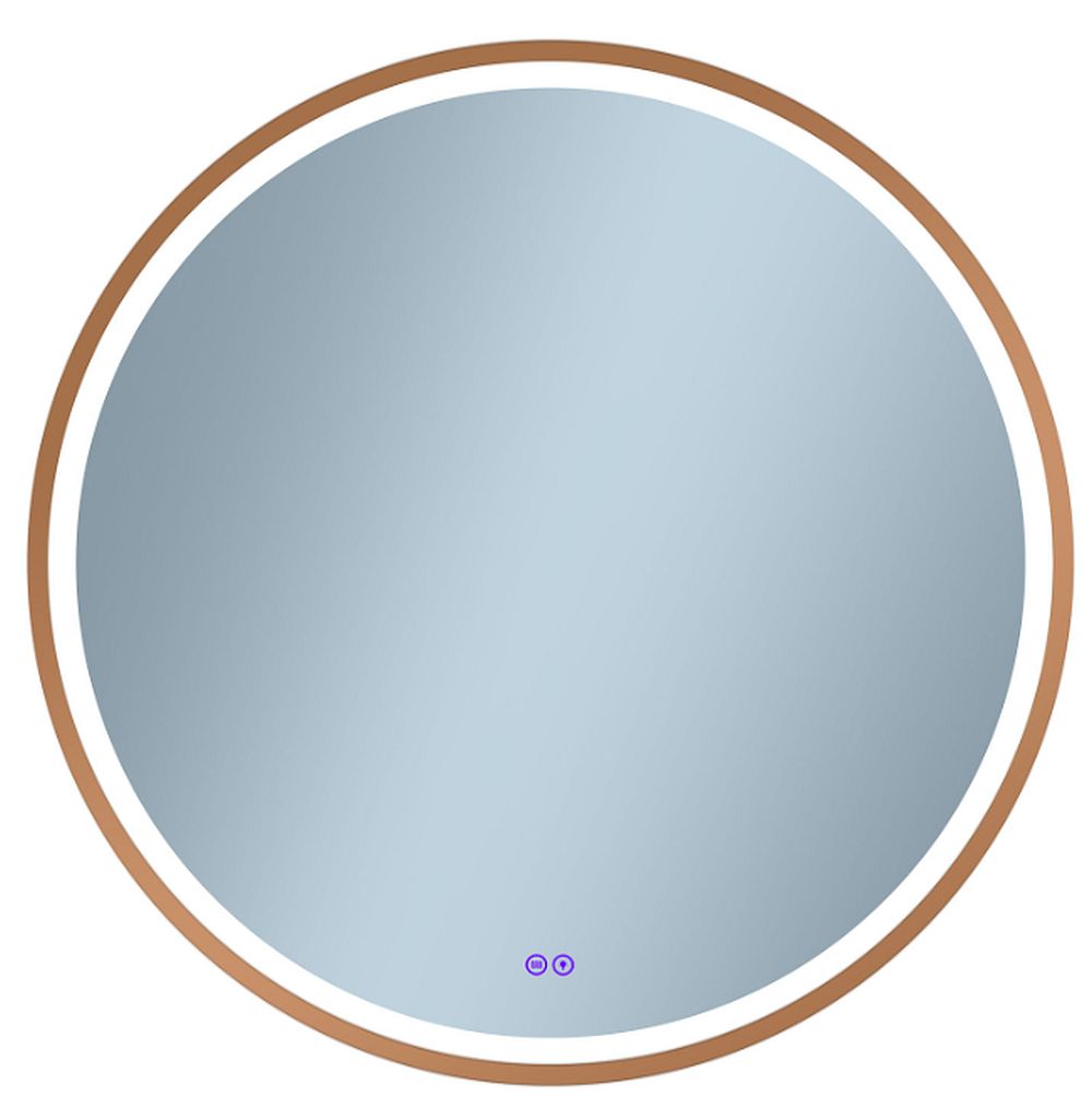 Darmowa Dostawa - Lustro 60x60 cm okrągłe z oświetleniem z matą grzewczą Venti Orion Red Gold 5905951180380