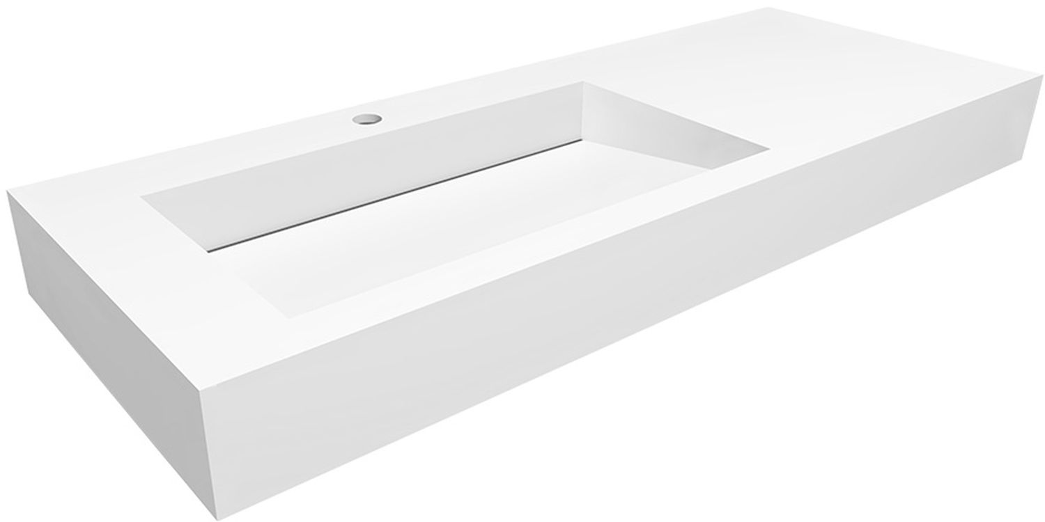 Darmowa Dostawa - Umywalka 120x45 cm prostokątna ścienna-z blatem biała Cristalstone Linea Ideal U1200MBLOLC