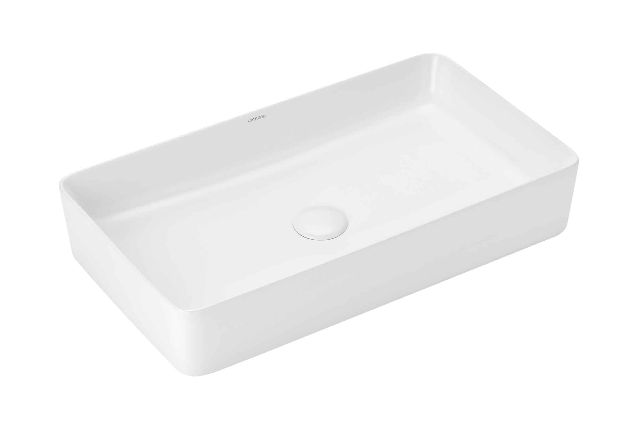 Darmowa Dostawa - Umywalka 61.5x34.5 cm prostokątna nablatowa biała Uptrend Athena TR41206U20