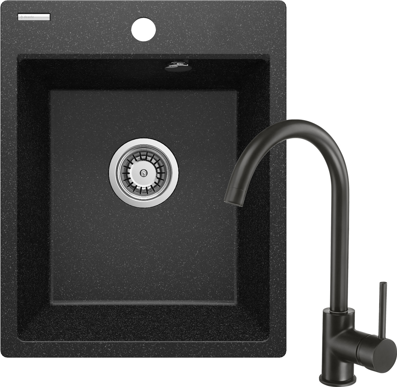 Darmowa Dostawa - Zlewozmywak z baterią grafitowy/czarny Deante Corio ZRCB2103