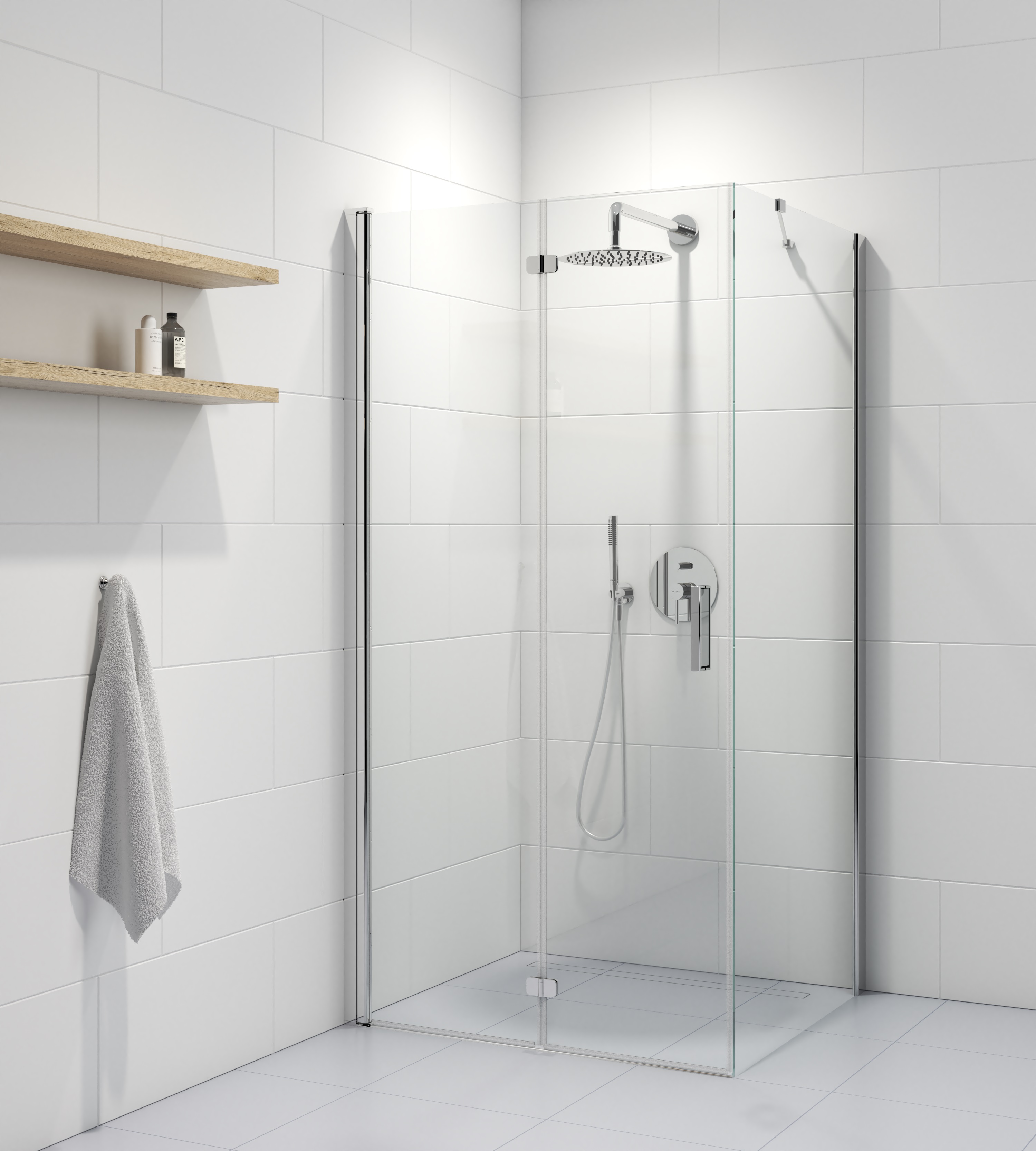 Darmowa Dostawa - Kabina prysznicowa 100x90 cm prostokątna chrom połysk/szkło przezroczyste Oltens Trana 20201100