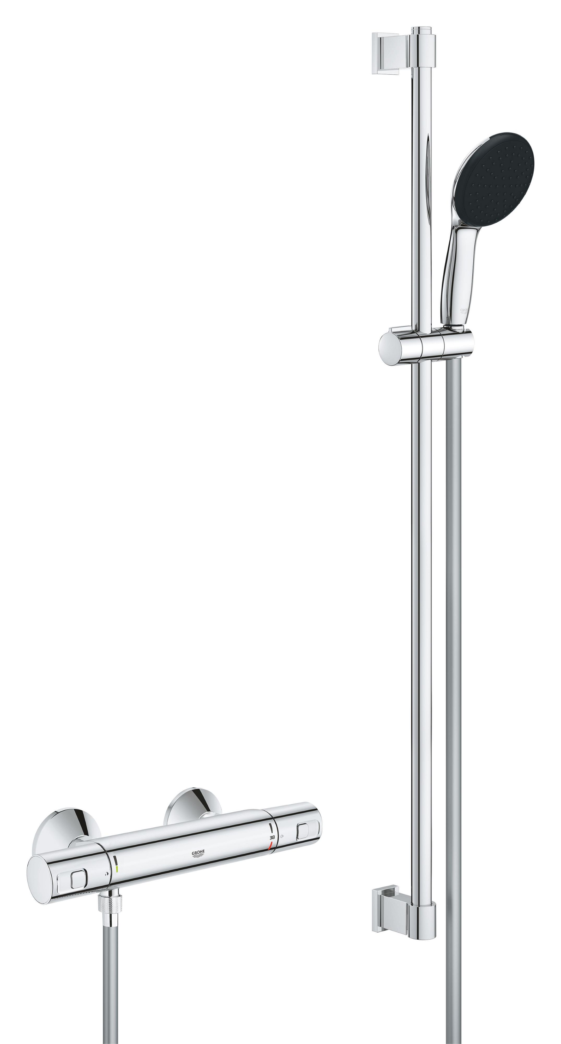 Darmowa Dostawa - Bateria prysznicowa ścienna termostatyczna starlight chrome Grohe Precision Start 34854001