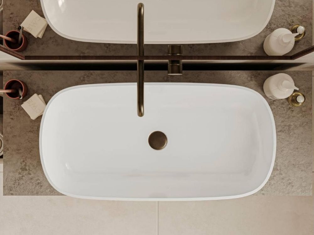 Darmowa Dostawa - Umywalka 80x40 cm owalna nablatowa biała Miraggio Tripoli 0000586