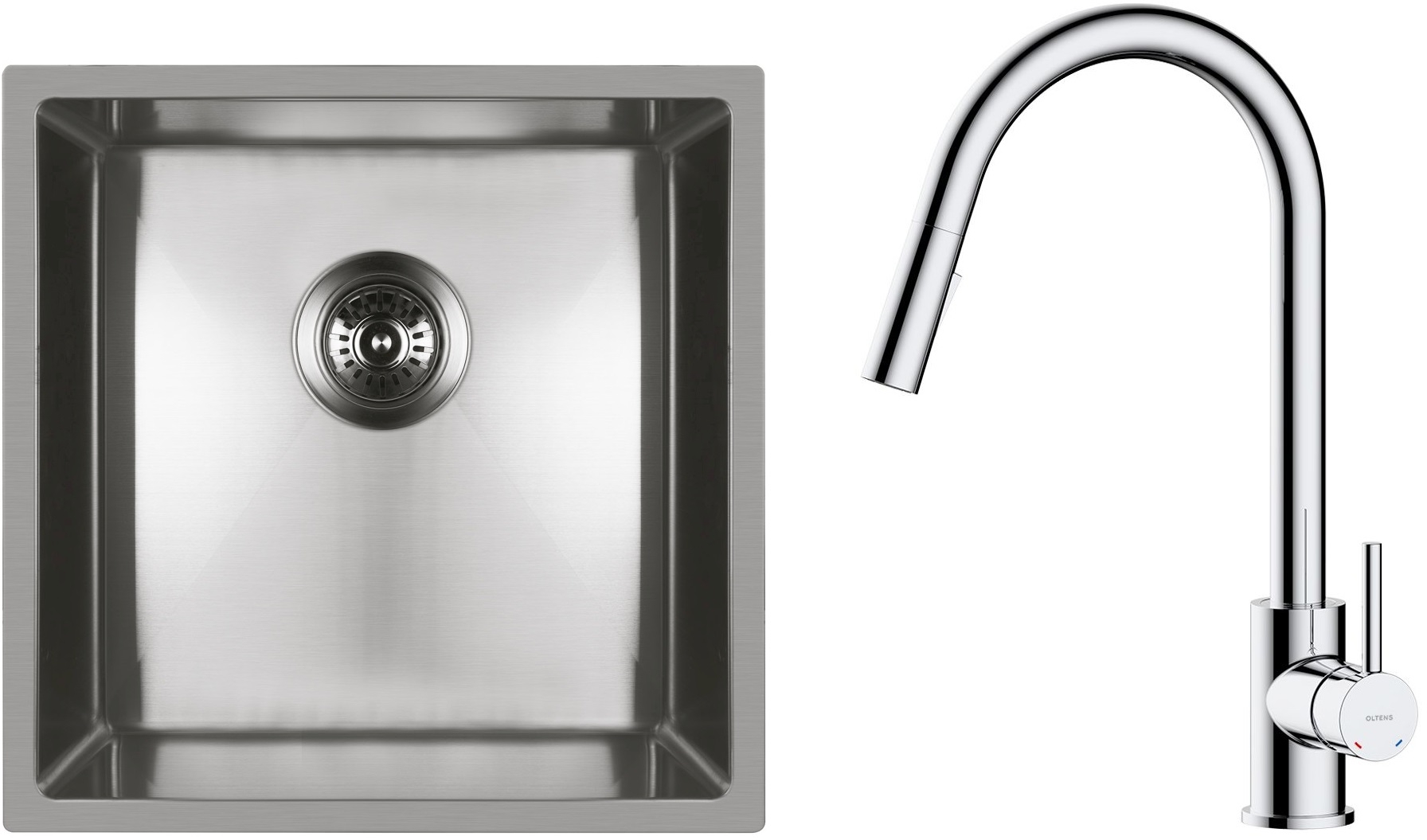 Darmowa Dostawa - Zlewozmywak z baterią stal / chrom Oltens Stalvask abset4342