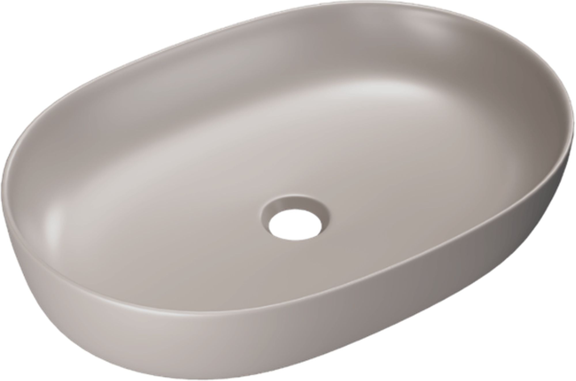 Darmowa Dostawa - Umywalka 61.5x41.5 cm owalna nablatowa brąz/beż Excellent Jima CEAC2001615CAM