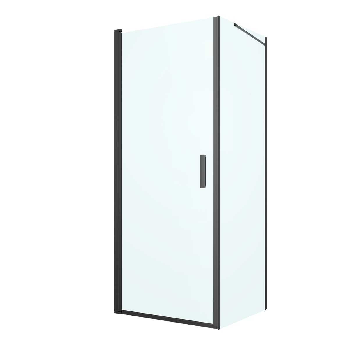 Darmowa Dostawa - Kabina prysznicowa 80x80 cm kwadratowa czarny mat/szkło przezroczyste Oltens Rinnan 20013300