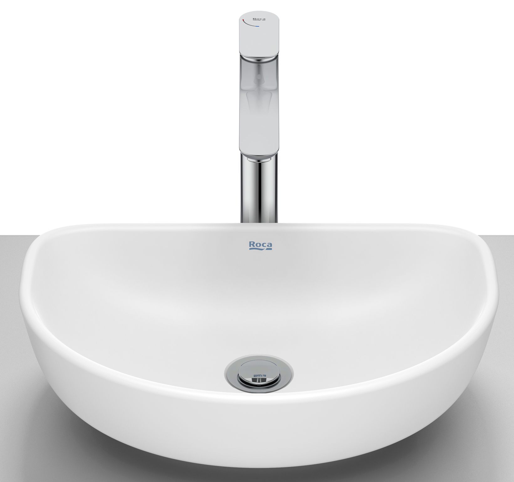 Darmowa Dostawa - Umywalka 45x30 cm półokrągła nablatowa biała Roca Optica A327C10620