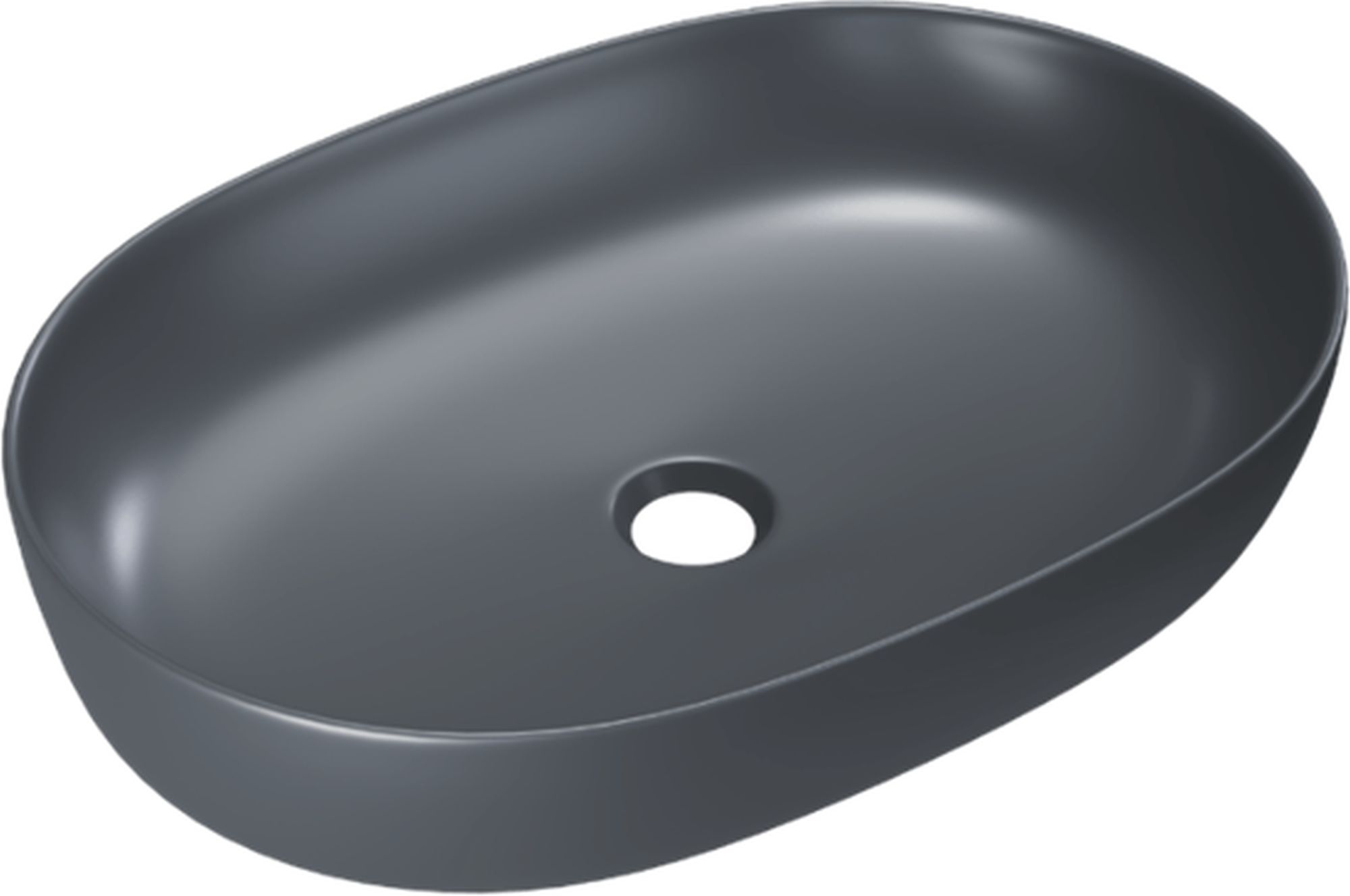 Darmowa Dostawa - Umywalka 61.5x41.5 cm owalna nablatowa antracyt Excellent Jima CEAC2001615GRM