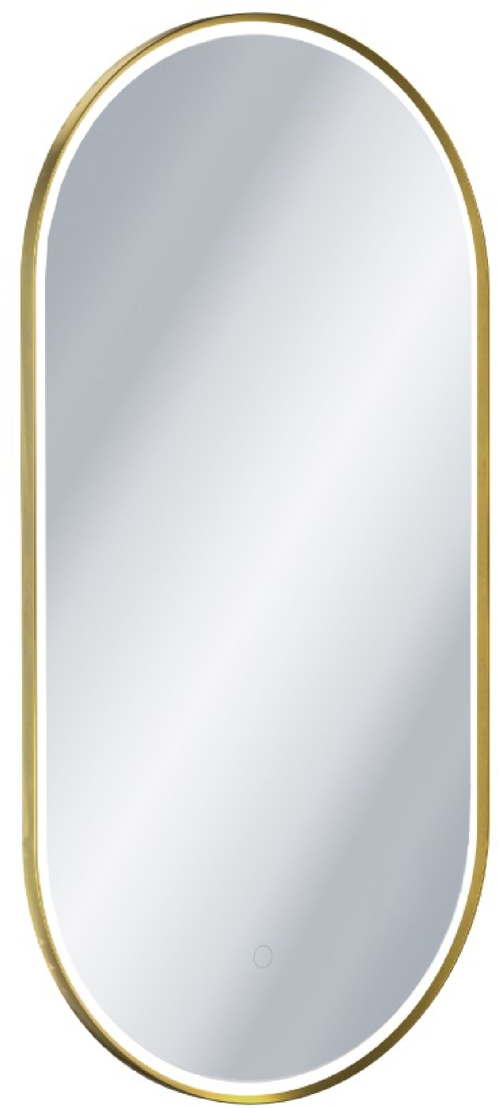 Darmowa Dostawa - Lustro 50x100 cm owalne z oświetleniem z matą grzewczą złoty Excellent Corido DOEXCO100050GB