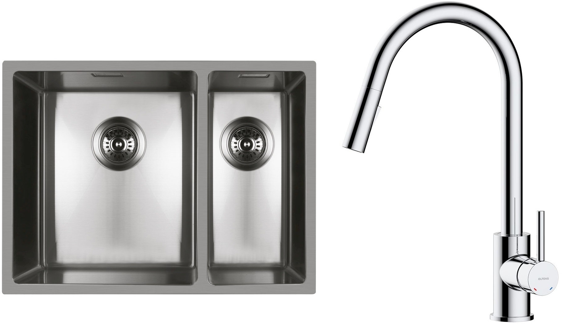 Darmowa Dostawa - Zlewozmywak z baterią stal / chrom Oltens Stalvask abset4345