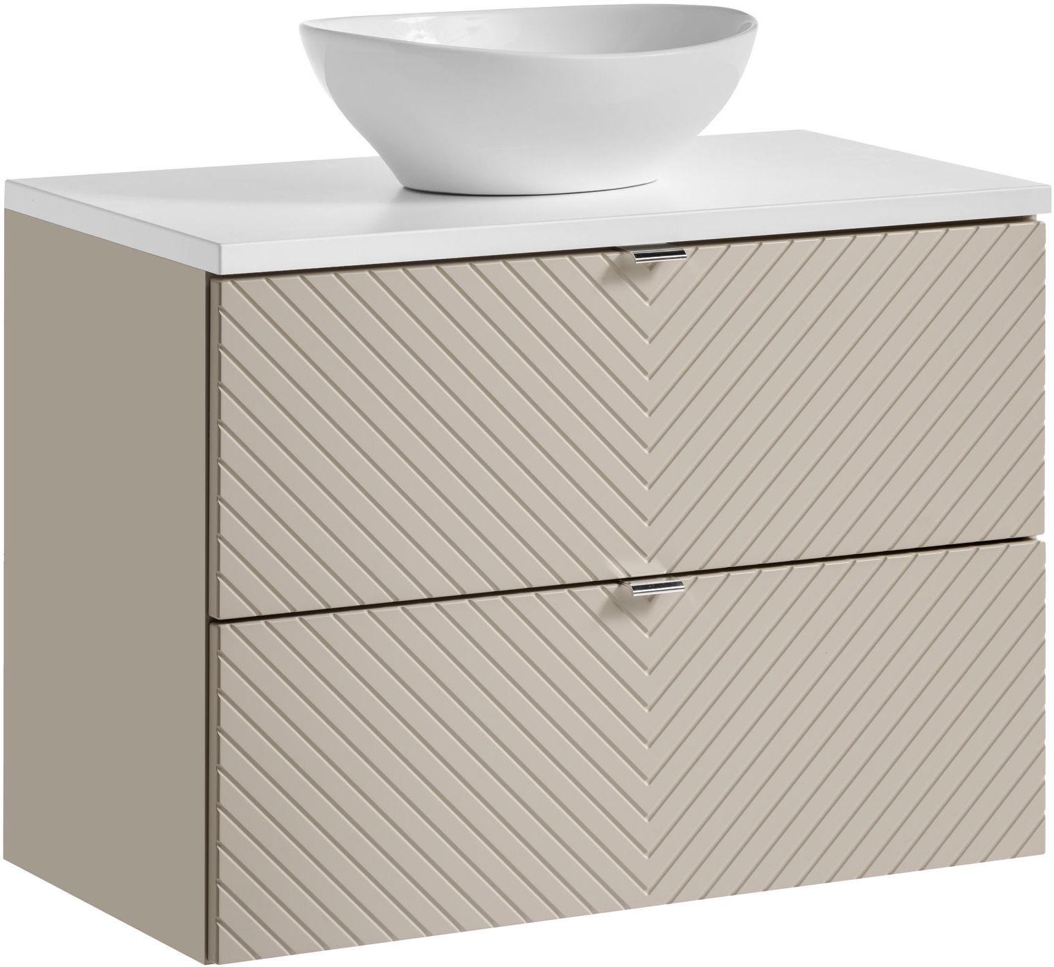 Darmowa Dostawa - Umywalka z szafką i blatem 80 cm beżową Comad Viva Cashmere SETVICBWHITE80CMSUNLOLAGW