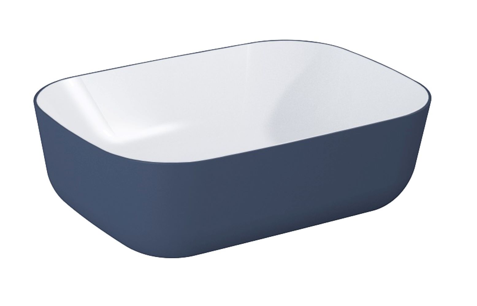 Darmowa Dostawa - Umywalka 45.5x32.5 cm prostokątna nablatowa biała-niebieska Elita Reni RE040460896170