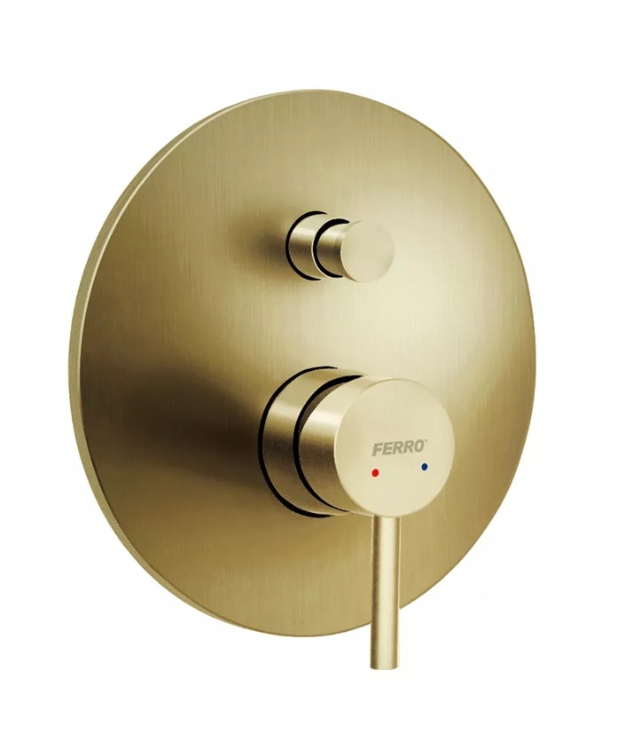 Darmowa Dostawa - Bateria wannowo-prysznicowa podtynkowa złota Ferro Ciriculus BCK7PBG