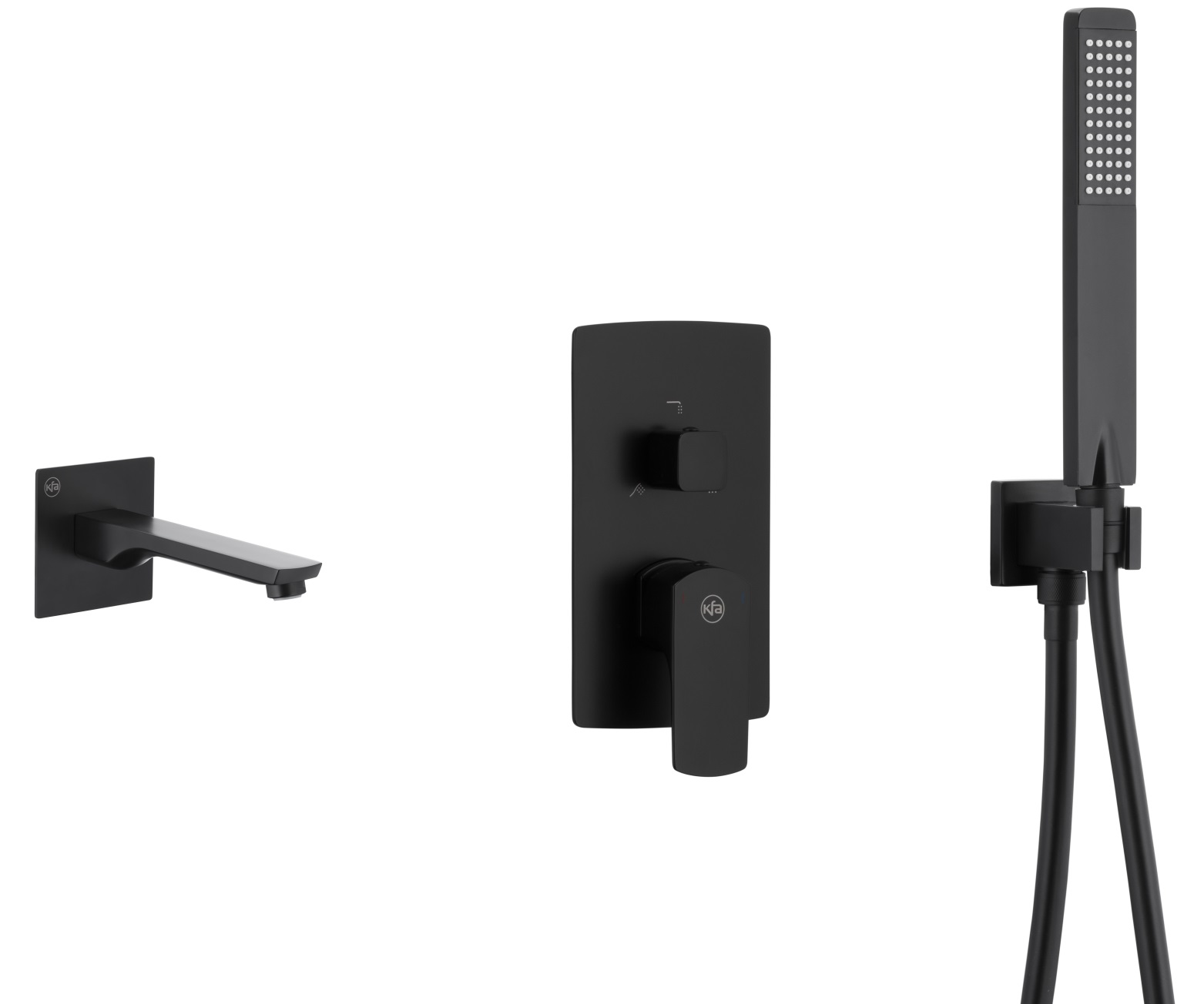 Darmowa Dostawa - Bateria wannowo-prysznicowa podtynkowa czarna KFA Armatura Mokait 553940181